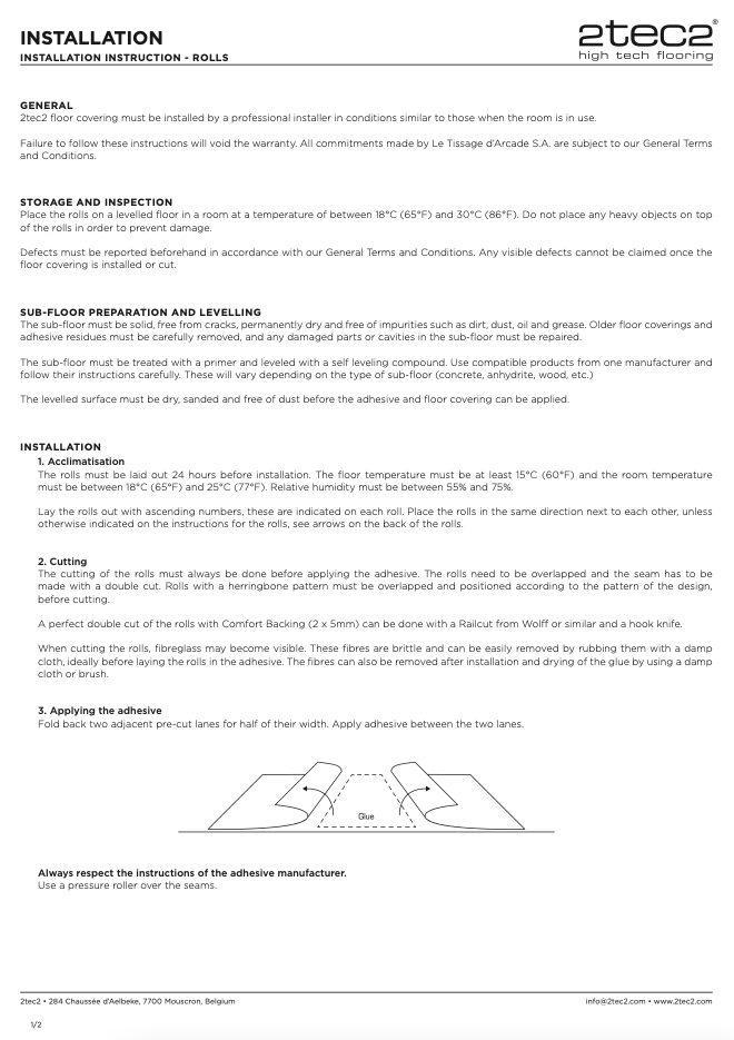 Installation Instructions Rolls